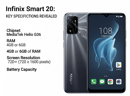 مشخصات چیپ‌ست، رم، رزولوشن صفحه و ظرفیت باتری اینفینیکس اسمارت ۲۰ مشخص شد